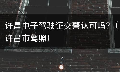许昌电子驾驶证交警认可吗?（许昌市驾照）