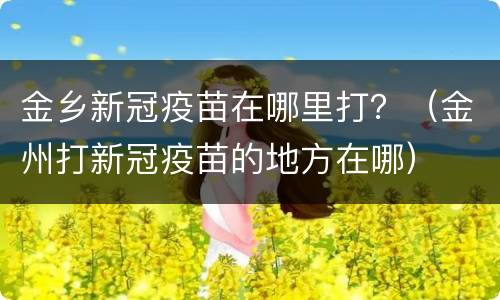 金乡新冠疫苗在哪里打？（金州打新冠疫苗的地方在哪）