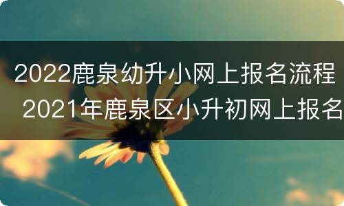 2022鹿泉幼升小网上报名流程 2021年鹿泉区小升初网上报名