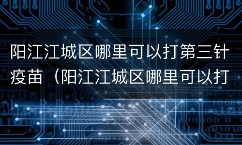 阳江江城区哪里可以打第三针疫苗（阳江江城区哪里可以打第三针疫苗的）