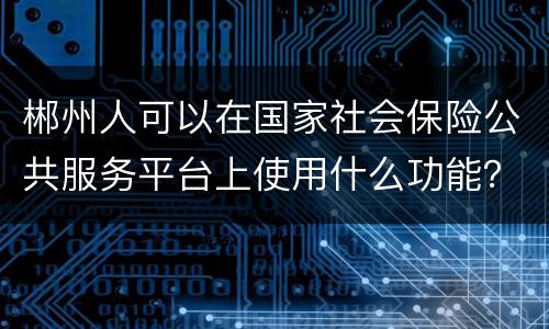 郴州人可以在国家社会保险公共服务平台上使用什么功能？
