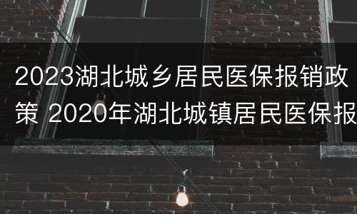 2023湖北城乡居民医保报销政策 2020年湖北城镇居民医保报销比例