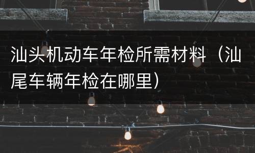 汕头机动车年检所需材料（汕尾车辆年检在哪里）