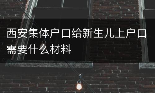 西安集体户口给新生儿上户口需要什么材料