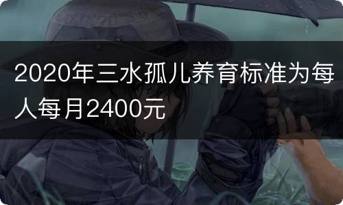 2020年三水孤儿养育标准为每人每月2400元