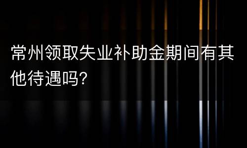 常州领取失业补助金期间有其他待遇吗？