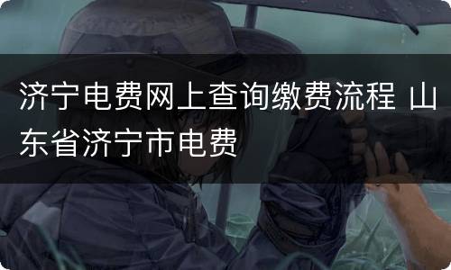 济宁电费网上查询缴费流程 山东省济宁市电费