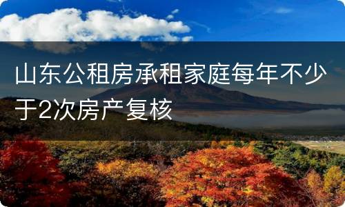 山东公租房承租家庭每年不少于2次房产复核