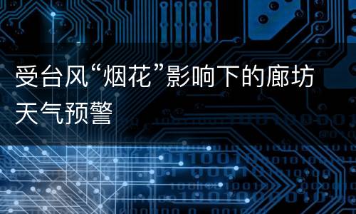 受台风“烟花”影响下的廊坊天气预警