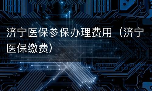 济宁医保参保办理费用（济宁医保缴费）