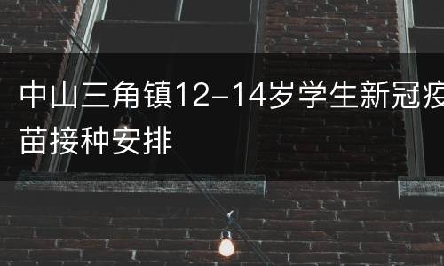 中山三角镇12-14岁学生新冠疫苗接种安排
