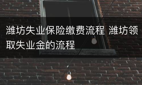 潍坊失业保险缴费流程 潍坊领取失业金的流程