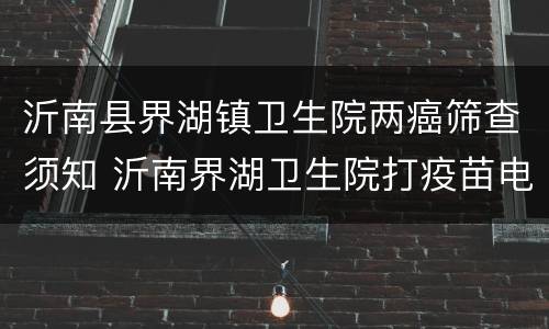 沂南县界湖镇卫生院两癌筛查须知 沂南界湖卫生院打疫苗电话