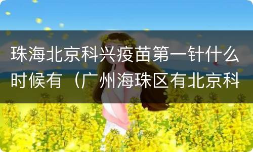 珠海北京科兴疫苗第一针什么时候有（广州海珠区有北京科兴疫苗吗）