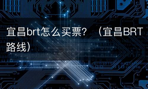 宜昌brt怎么买票？（宜昌BRT路线）