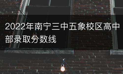 2022年南宁三中五象校区高中部录取分数线