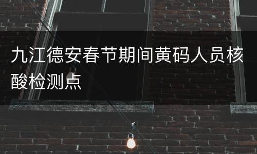 九江德安春节期间黄码人员核酸检测点