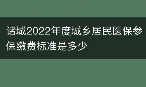 诸城2022年度城乡居民医保参保缴费标准是多少
