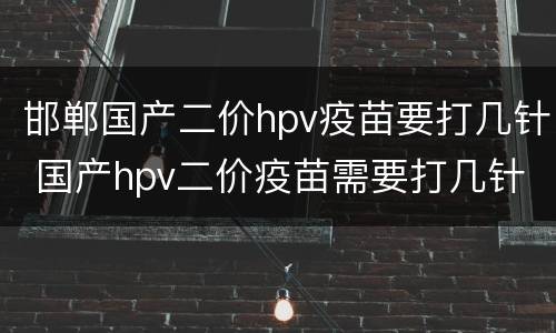 邯郸国产二价hpv疫苗要打几针 国产hpv二价疫苗需要打几针