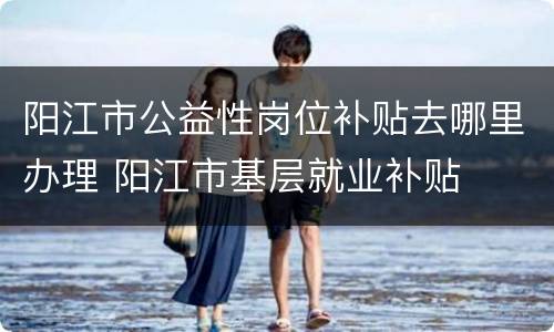 阳江市公益性岗位补贴去哪里办理 阳江市基层就业补贴