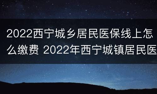 2022西宁城乡居民医保线上怎么缴费 2022年西宁城镇居民医保缴费时间