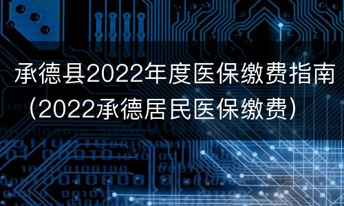 承德县2022年度医保缴费指南（2022承德居民医保缴费）