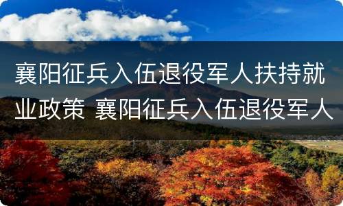襄阳征兵入伍退役军人扶持就业政策 襄阳征兵入伍退役军人扶持就业政策有哪些