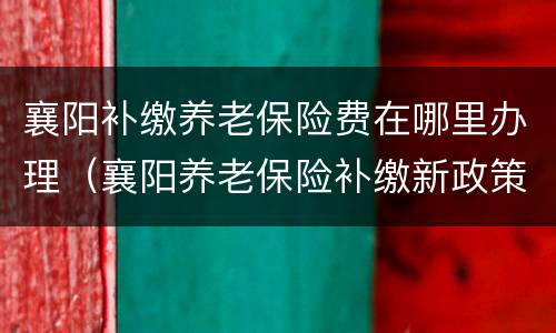 襄阳补缴养老保险费在哪里办理（襄阳养老保险补缴新政策2020）