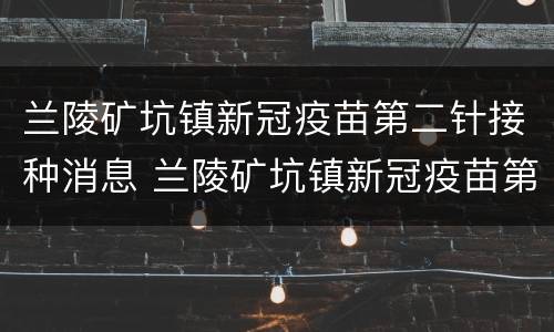 兰陵矿坑镇新冠疫苗第二针接种消息 兰陵矿坑镇新冠疫苗第二针接种消息查询