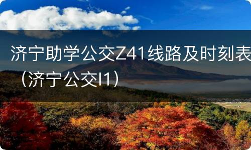 济宁助学公交Z41线路及时刻表（济宁公交l1）