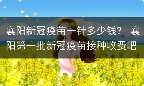 襄阳新冠疫苗一针多少钱？ 襄阳第一批新冠疫苗接种收费吧
