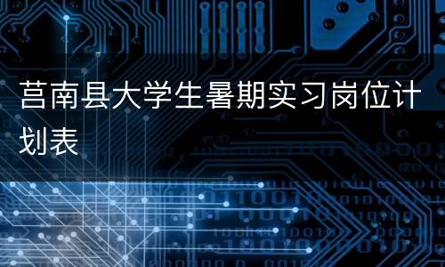 莒南县大学生暑期实习岗位计划表