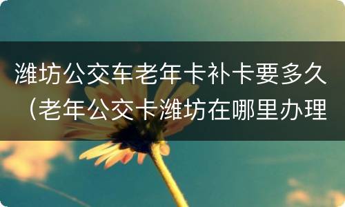 潍坊公交车老年卡补卡要多久（老年公交卡潍坊在哪里办理需要什么资料）