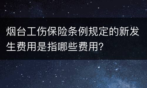 烟台工伤保险条例规定的新发生费用是指哪些费用？