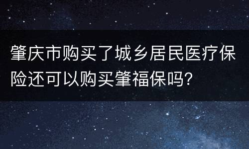肇庆市购买了城乡居民医疗保险还可以购买肇福保吗？