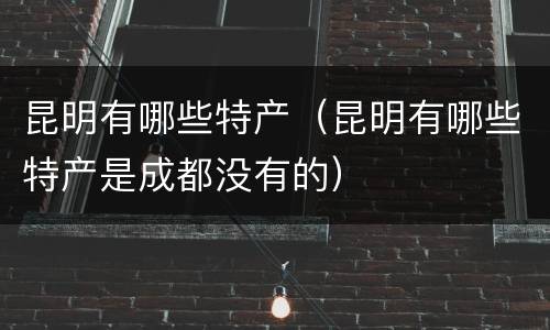 昆明有哪些特产（昆明有哪些特产是成都没有的）