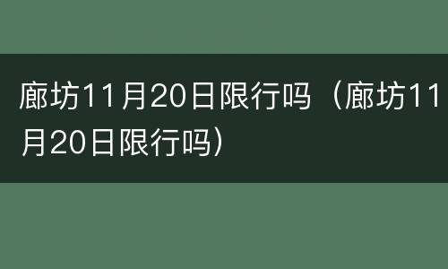 廊坊11月20日限行吗（廊坊11月20日限行吗）