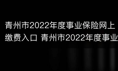 青州市2022年度事业保险网上缴费入口 青州市2022年度事业保险网上缴费入口查询