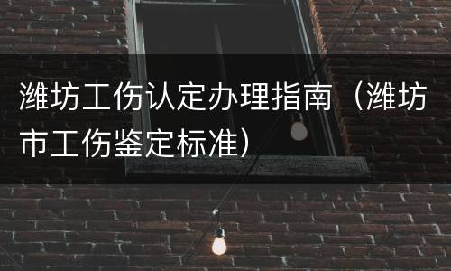 潍坊工伤认定办理指南（潍坊市工伤鉴定标准）