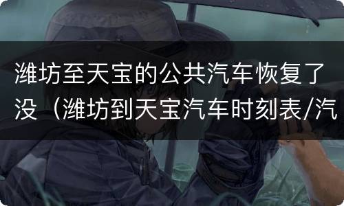潍坊至天宝的公共汽车恢复了没（潍坊到天宝汽车时刻表/汽车票查询）