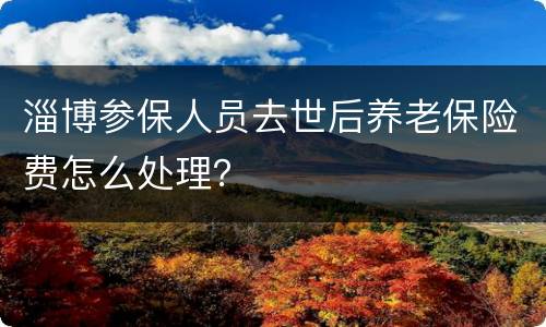 淄博参保人员去世后养老保险费怎么处理？