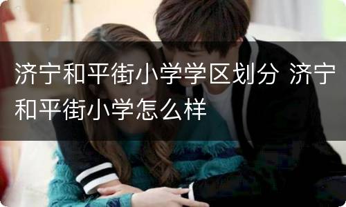 济宁和平街小学学区划分 济宁和平街小学怎么样
