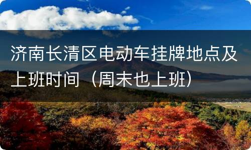 济南长清区电动车挂牌地点及上班时间（周末也上班）