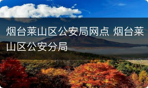 烟台莱山区公安局网点 烟台莱山区公安分局