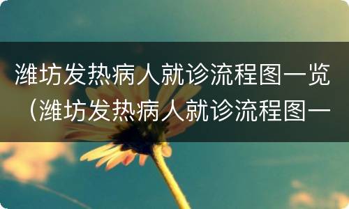 潍坊发热病人就诊流程图一览（潍坊发热病人就诊流程图一览表最新）