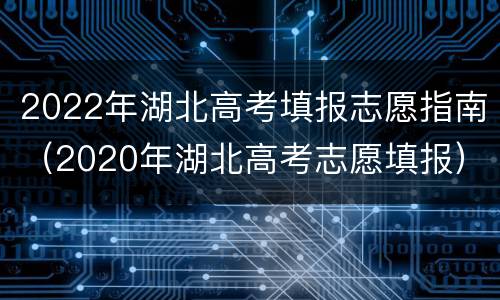 2022年湖北高考填报志愿指南（2020年湖北高考志愿填报）