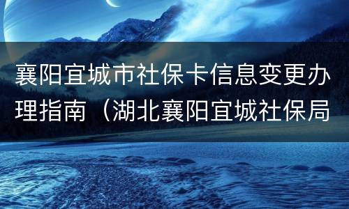 襄阳宜城市社保卡信息变更办理指南（湖北襄阳宜城社保局电话号码）
