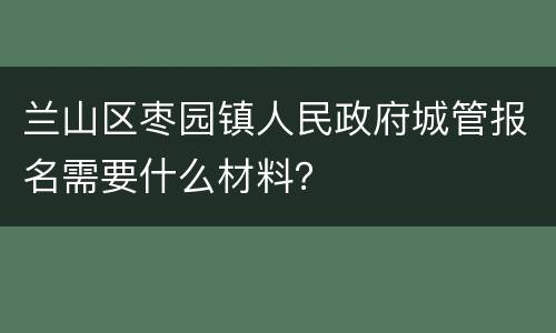 兰山区枣园镇人民政府城管报名需要什么材料？