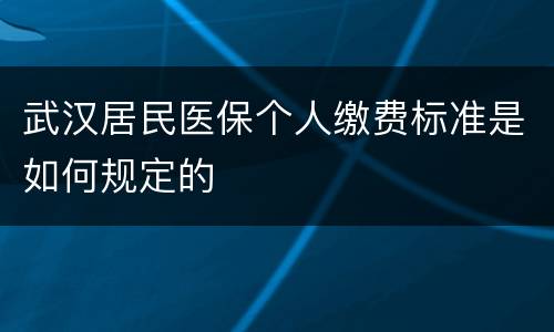 武汉居民医保个人缴费标准是如何规定的