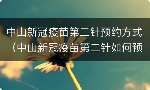中山新冠疫苗第二针预约方式（中山新冠疫苗第二针如何预约）